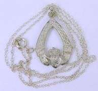 Genuine Irish Sterling Enamel Claddagh Pendant & Chain