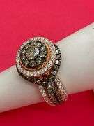 LADIES 14K ROSE GOLD DIAMOND RING. 3.15 CARATS