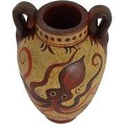 2700 B.C.-1500 B.C. Handmade Minoan Pottery with Octopus