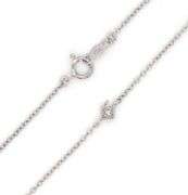 14kt White gold diamond accent chain necklace