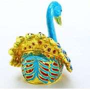 Blue Swan Jewelry Trinket Box