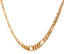 3.0MM Polished Figaro Link Chain Necklace in 14K