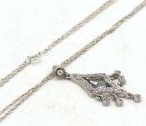 925 Sterling silver crystal dangle pendant on chain