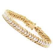 18 Kt Gold Plated 60 Natural Diamonds Tennis Bracelet