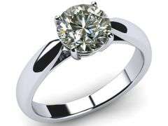 14 Kt White Gold Plated 2.75 VVS1 White F-G Fire Moissanite Ring