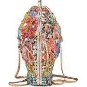 Flower Crystal Evening Clutch Bag