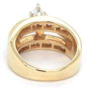 14kt Yellow gold marquise and baguette and RBC channel set engagement ring