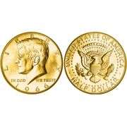 Rare 1965 Silver JFK Half Dollar Coin Layered in 24K Gold w/ COA