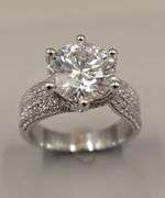 Huge 5.5 Ct VVs1 White E-F Lab Simulated Diamond Ring