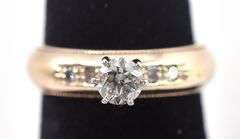 Sparkling 14K Yellow Gold Diamond Ring