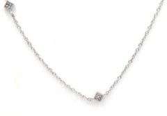 14kt White gold diamond accent chain necklace
