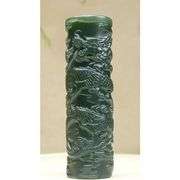 Natural Nephrite Green Jade Dragon Pendant Amulet