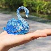 Blue Swan Trinket Box Hand-Painted Collectible Ring Holder