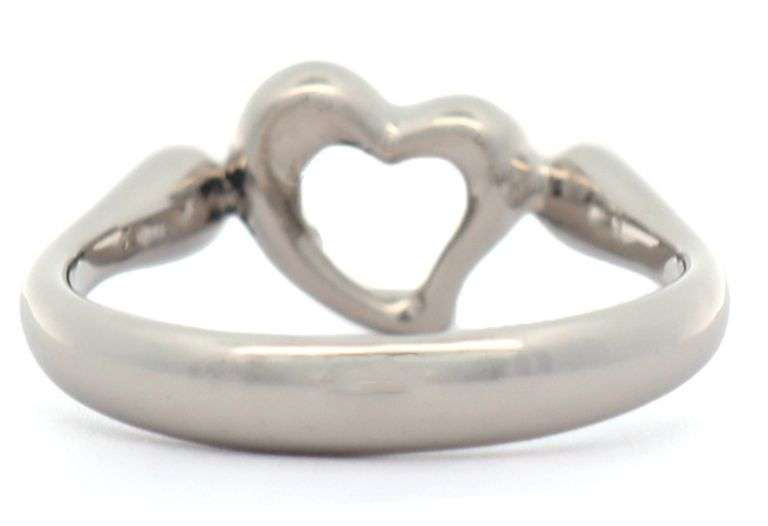 Tiffany & Co. Elsa Peretti 0.06ctw Diamond Open Heart Ring in Platinum