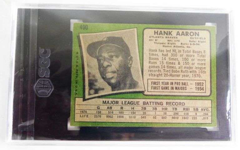 Hank Aaron 1971 Topps Baseball Card, 4 VG EX