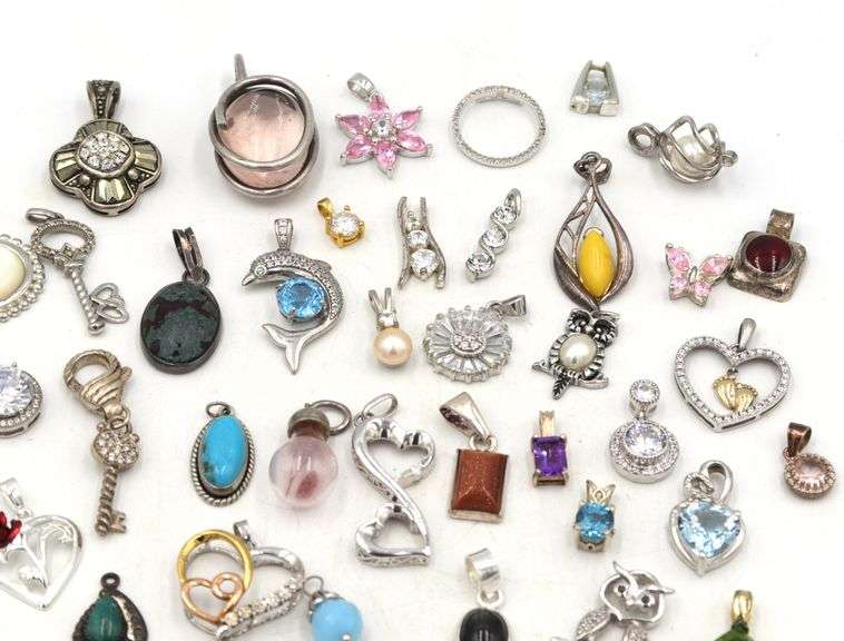 Group lot of Vintage 925 sterling silver pendants