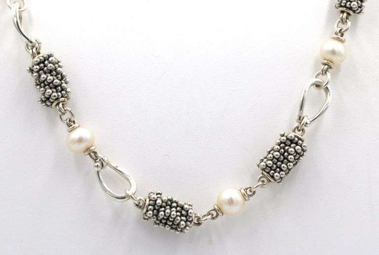 Michael Dawkins 925 sterling silver pearl necklace