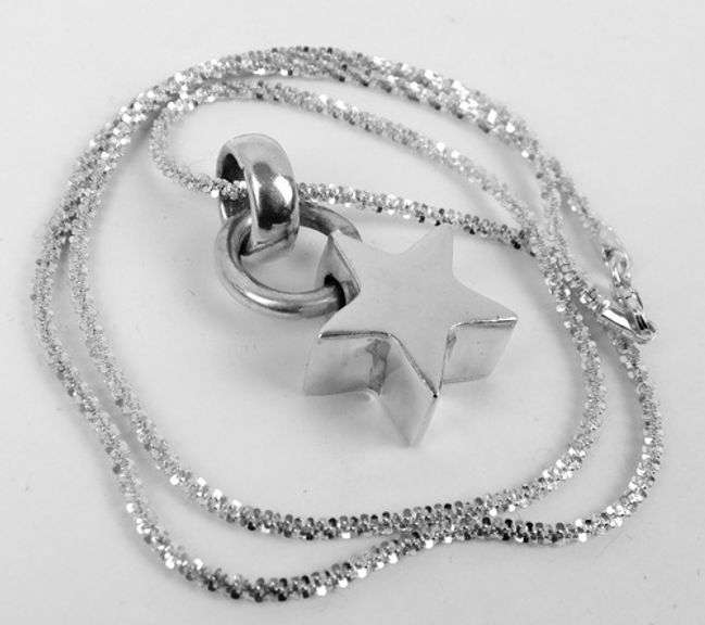 Vintage Chunky Sterling Star Pendant & Chain