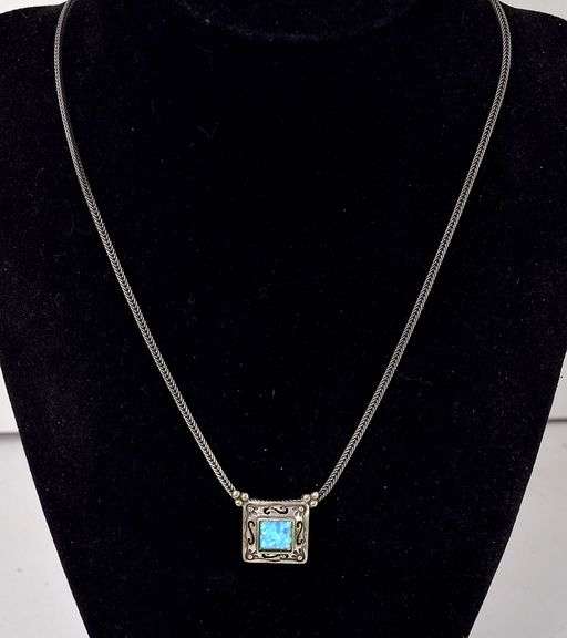 Opal Gemstone Pendant Necklace in Sterling Silver