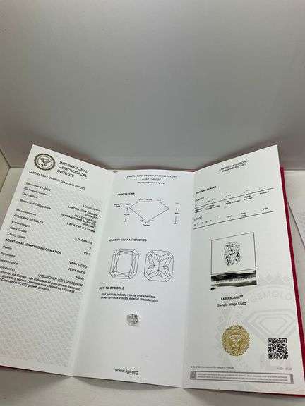 3.78 Carat Radiant Cut Lab Grown Diamond