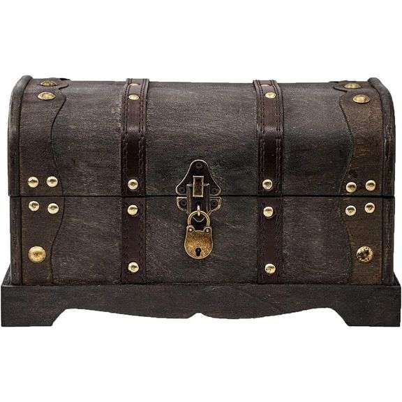 Handmade Pirate Treasure Chest Storage with Lock