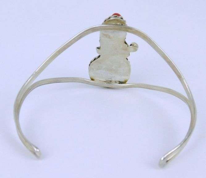 Vintage Navajo Sterling Turquoise & Coral Cuff
