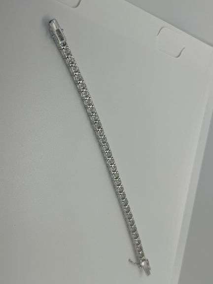 14K White Gold Lab Diamond Tennis Bracelet