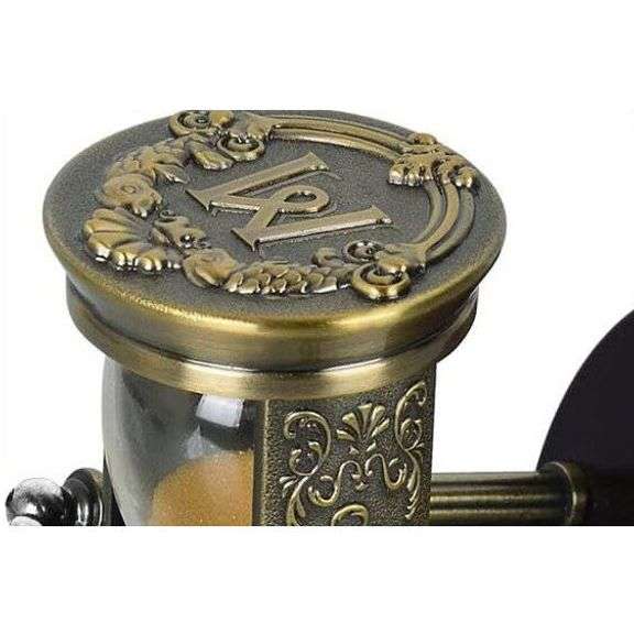 Vintage Bronze Embossed Hourglass with Golden Sand