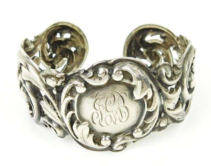 Amazing Victorian Sterling Cuff for Large Wrist