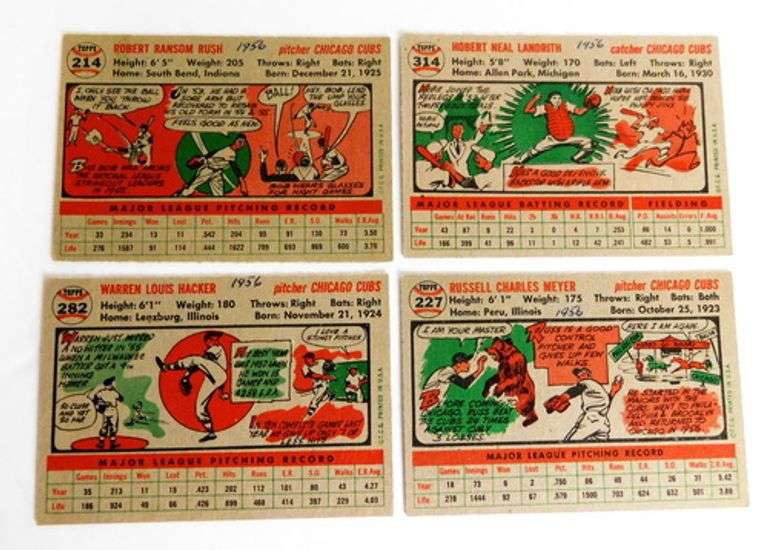 4 Topps 1956 Baseball Cards