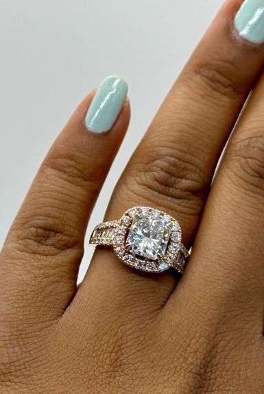 14K Rose Gold Radiant Cut Lab Diamond Ring