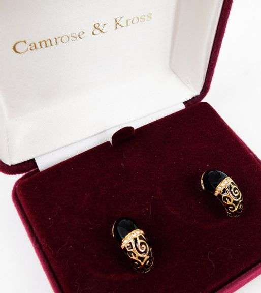 Camrose & Kross Jackie Kennedy Pierced Earrings, MIB