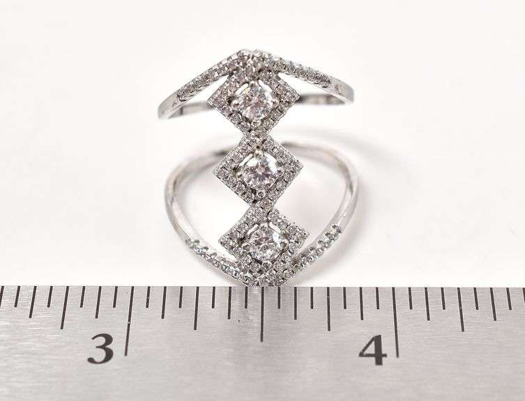 CZ Gemstone Wide Ring in Sterling Silver