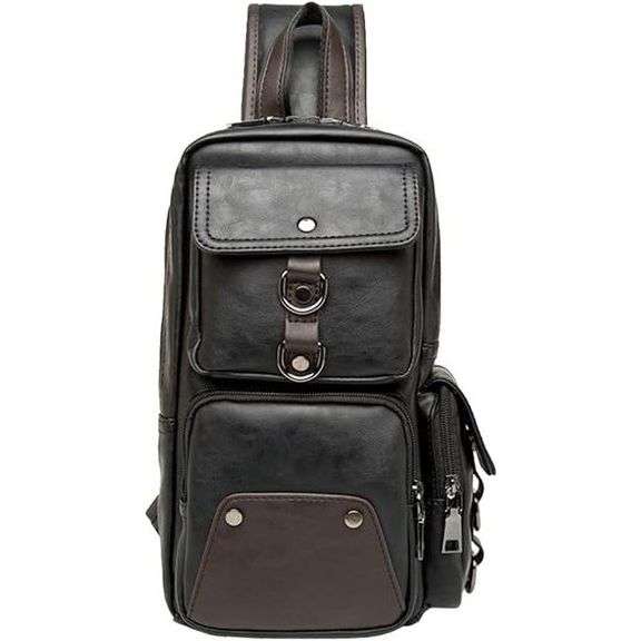 Genuine Leather Sling Bag Crossbody Backpack