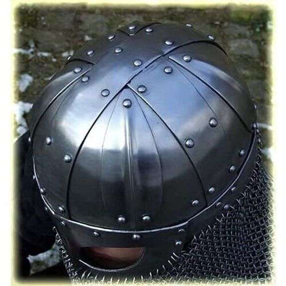 Authentic Viking Helmet Steel Armor with Chainmail Mask