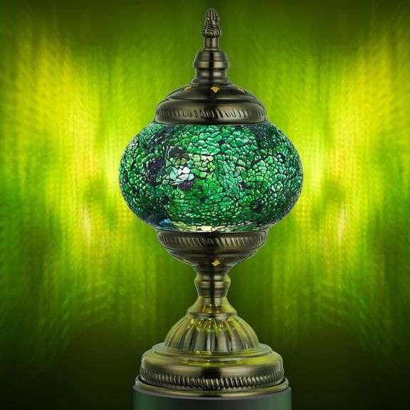 Marrakech Turkish Mosaic Lamp Vintage Green