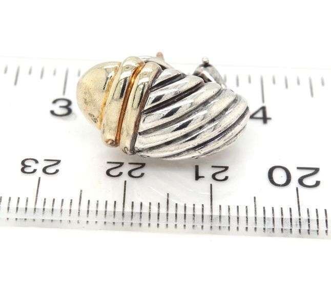 David Yurman 2 tone Acorn earrings in 925 sterling silver