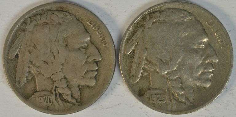 Key dates 1920-D & 1925-S Buffalo Nickels in VF