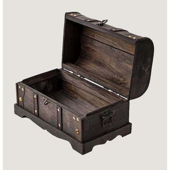 Handmade Pirate Treasure Chest Storage with Lock