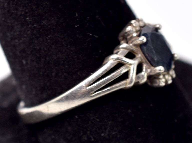 Blue Sapphire Gemstone Ring in Sterling Silver