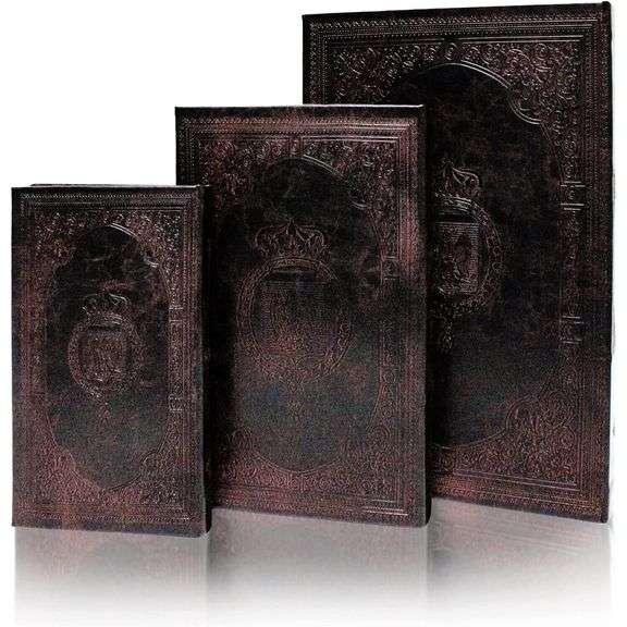 Classic Decorative Book Hidden Storage Box Set of 3
