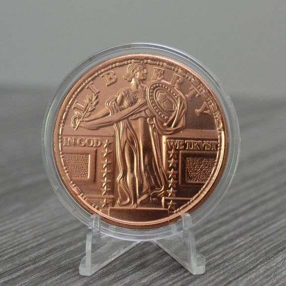 Liberty Quarter 1 oz Pure .999 Copper Collectible Coin