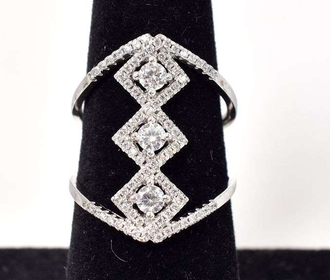 CZ Gemstone Wide Ring in Sterling Silver