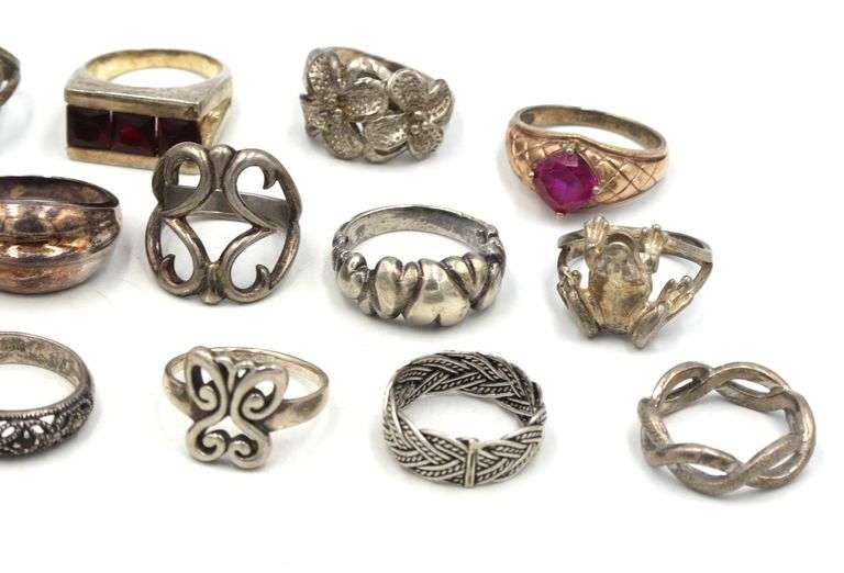 Vintage 925 sterling silver lot of rings