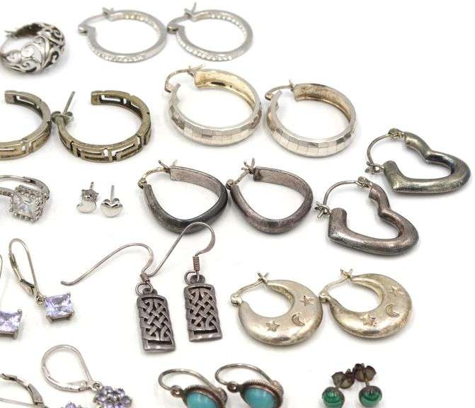 Group lot of Vintage 925 sterling silver earrings