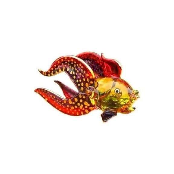 Hand-Blown Glass Goldfish Art from Thailand