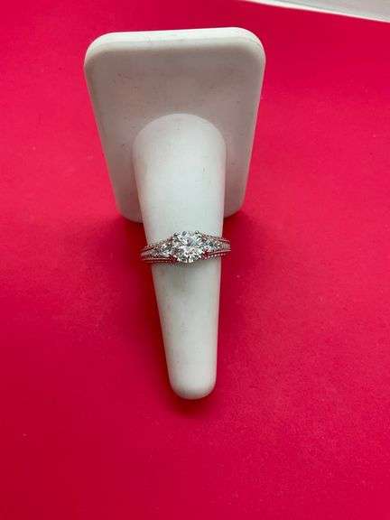 JUDITH RIPKA 14K WHITE GOLD CZ RING