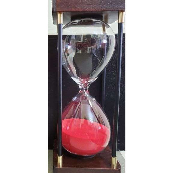 60-Minute Wooden Red Sand Timer Hourglass
