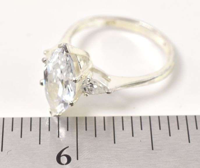 CZ Gemstone Ring in Sterling Silver