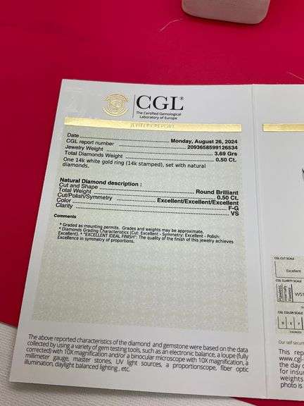 CERTIFIED BRAND NEW 14K WHITE GOLD DIAMOND BAND / RING